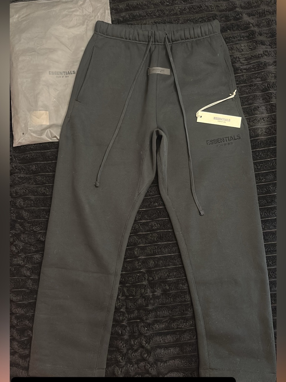 Fear of God Men's Black Jogger Sweatpants with Drawstring